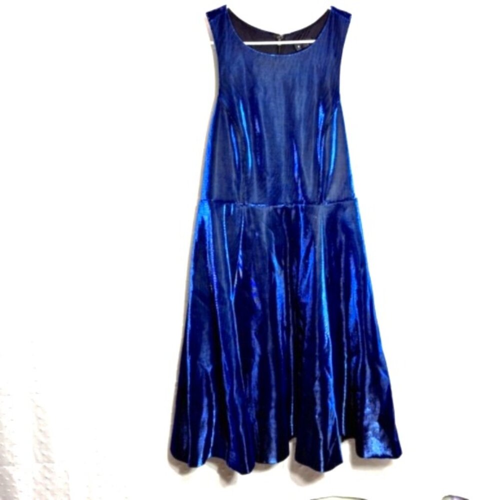 Torrid Woman's Shimmery Electric Blue T-Back Cocktail Dress Size 12